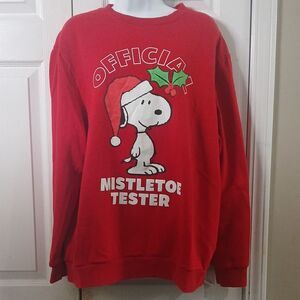 Peanuts Snoopy Christmas Mistletoe Tester sweatshirt  Sz XL  NWOT